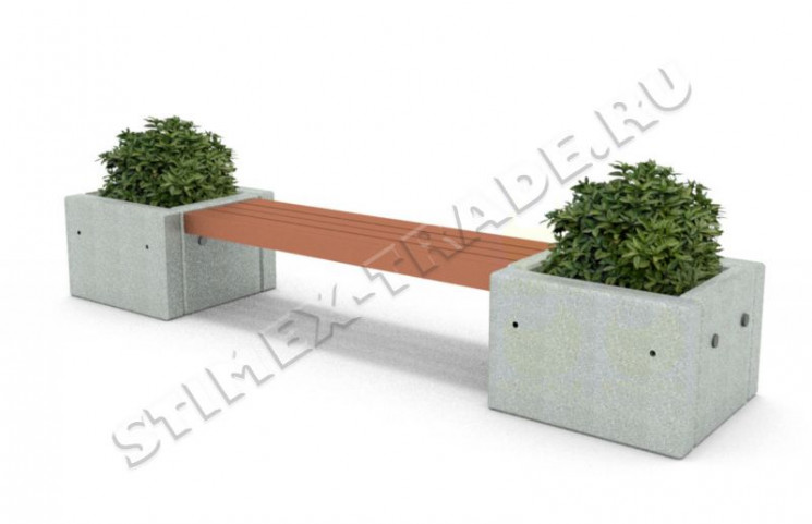 Скамья уличная парковая C45 (С45) с боковинами из архитектурного бетона