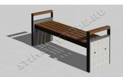 Скамейка уличная с подлокотниками С703