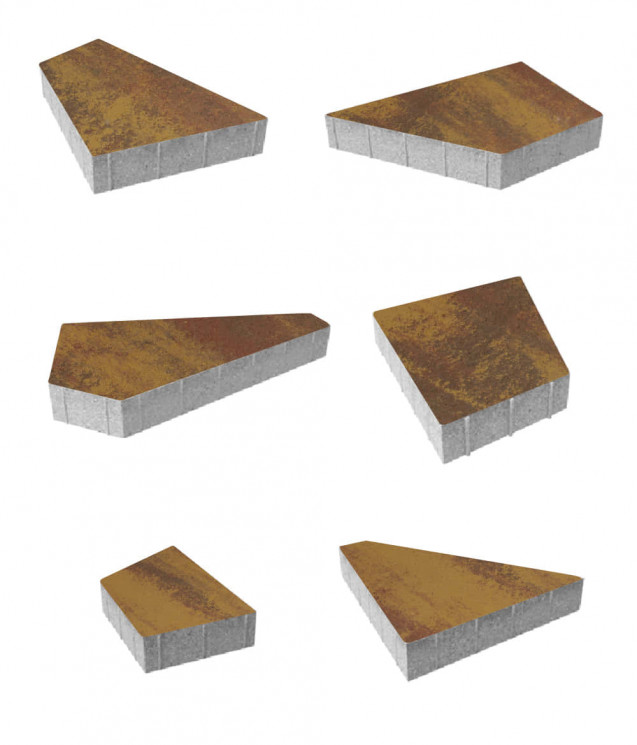 Тротуарная плитка ОРИГАМИ (Б.4.ФСМ.8) Листопад гладкий Осень, КОМПЛЕКТ ИЗ 6 ВИДОВ ПЛИТ