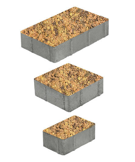 Тротуарная плитка СТАРЫЙ ГОРОД (Б.1.ФСМ.6) Листопад гранит Саванна, КОМПЛЕКТ ИЗ 3 ВИДОВ ПЛИТ